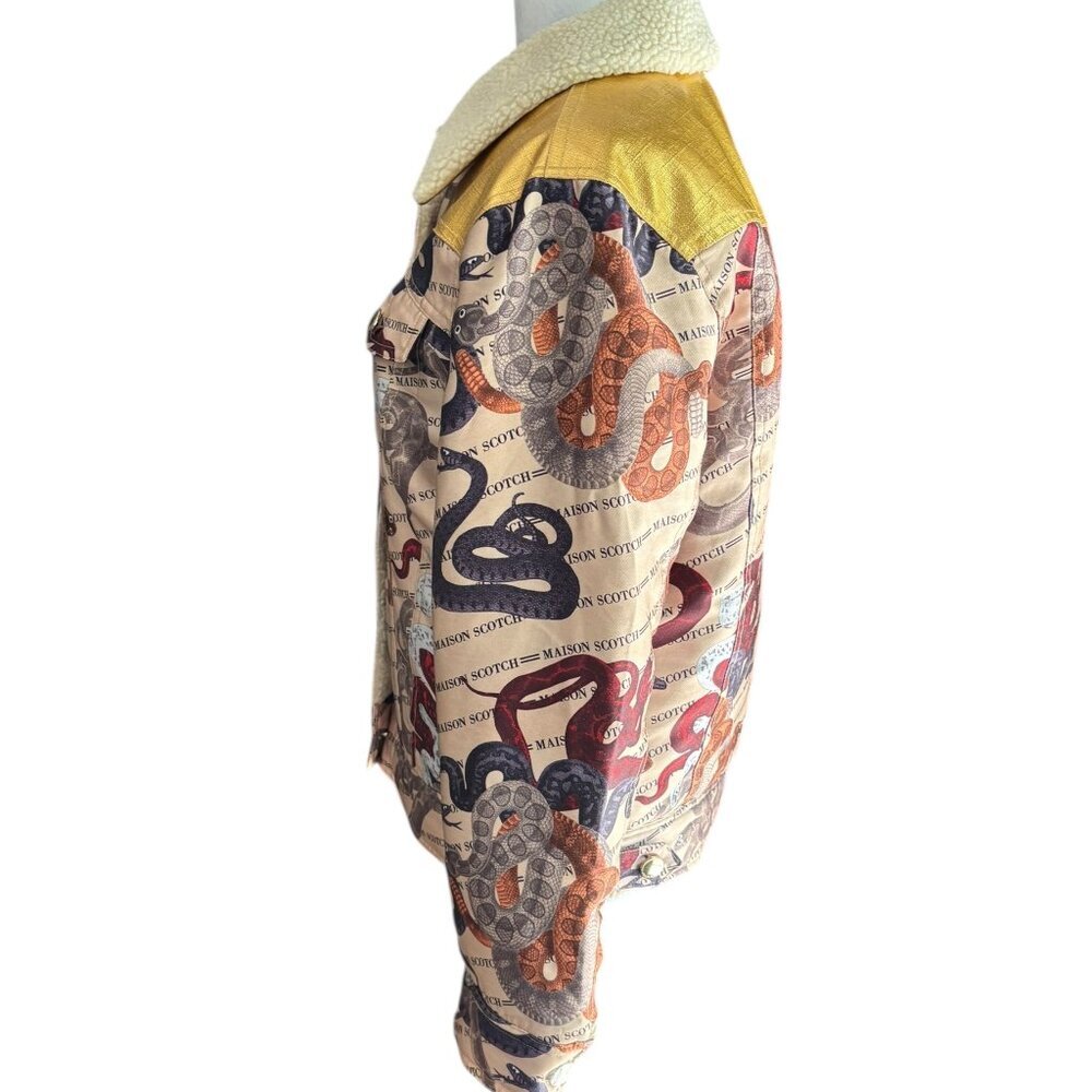 SCOTCH & S0DA Maison Bomber Jacket NWOT MultiColor Snakes with Gold Detail Sz S - Picture 5 of 14